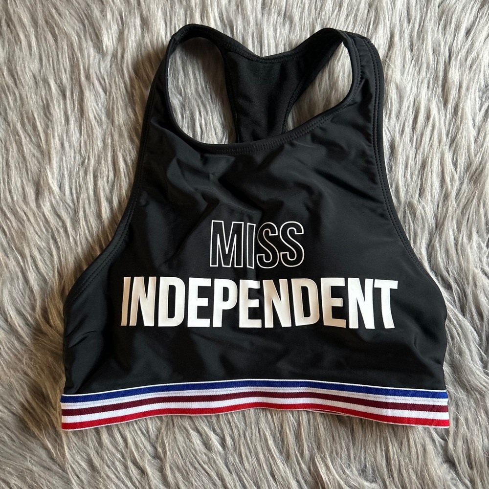 No Boundaries Miss Independent High Neck Sports Bra Womens Size Medium Black
